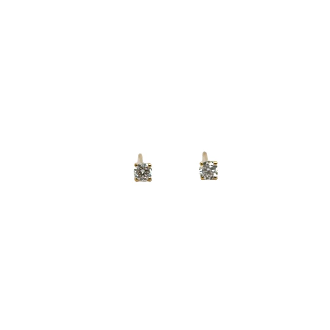18ct Yellow Gold Claw Set Diamond Stud Earrings