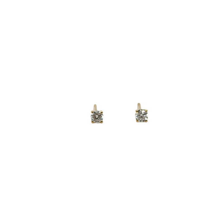 18ct Yellow Gold Claw Set Diamond Stud Earrings