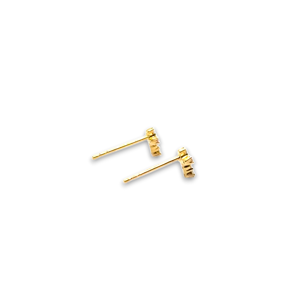18ct Yellow Gold Claw Set Diamond Cross Earrings
