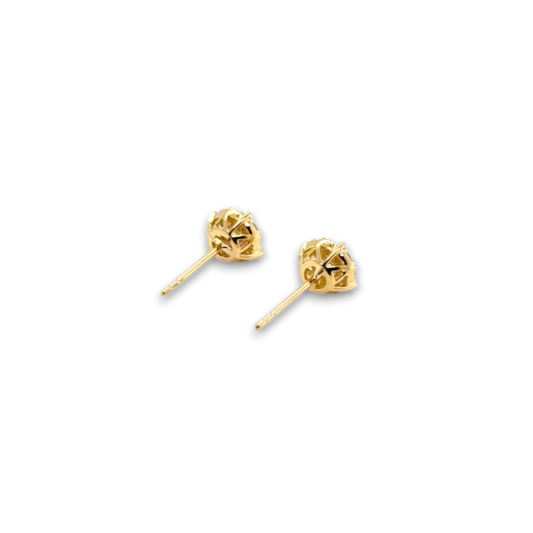 18ct Yellow Gold Cluster Set Diamond Stud Earrings