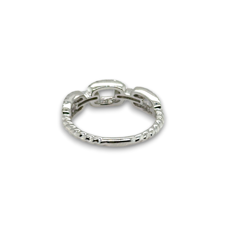 18ct White Gold Diamond Chain Ring