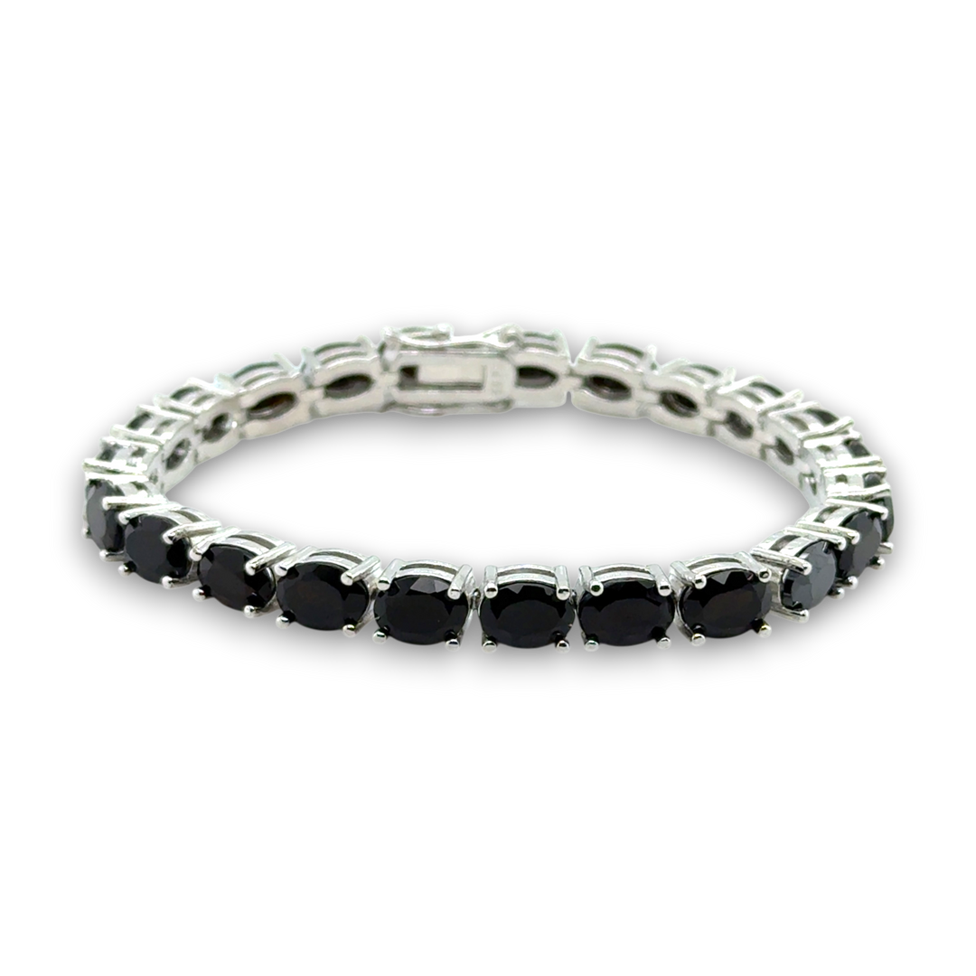 Sterling Silver Black Onyx Tennis Bracelet