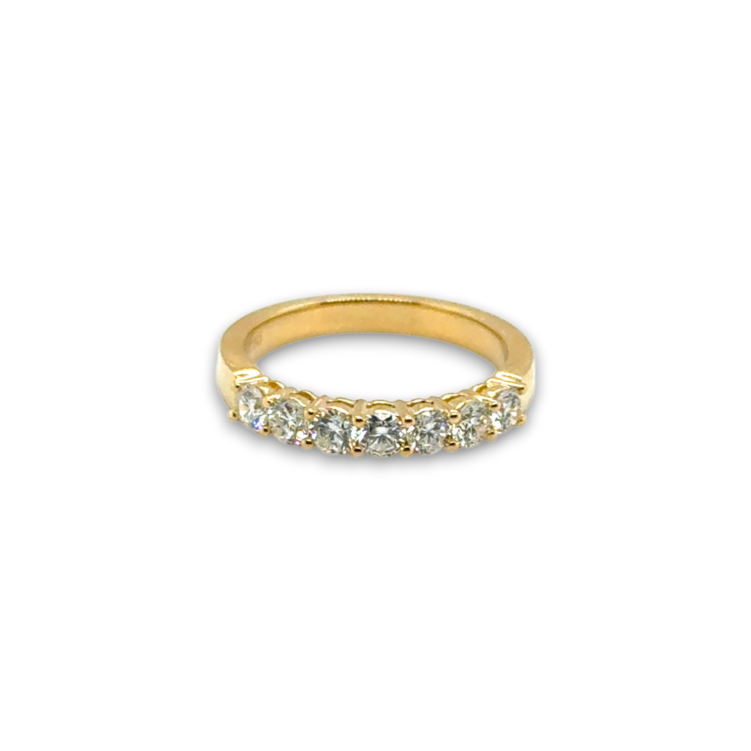 18ct Yellow Gold Claw Set Half Eternity Diamond Ring