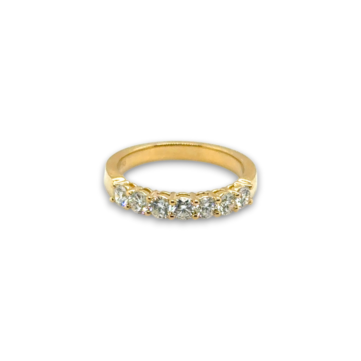 18ct Yellow Gold Claw Set Half Eternity Diamond Ring