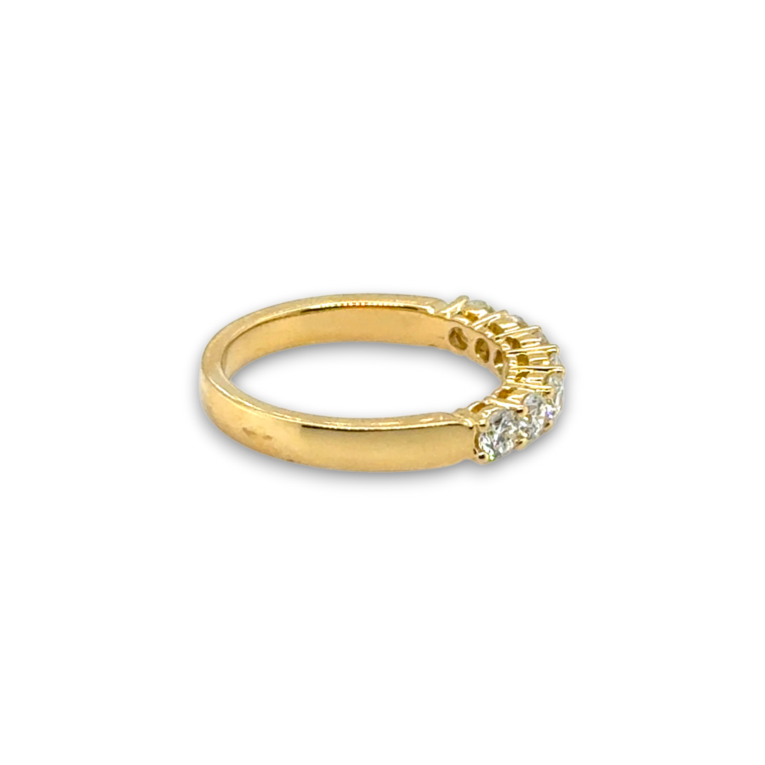 18ct Yellow Gold Claw Set Half Eternity Diamond Ring