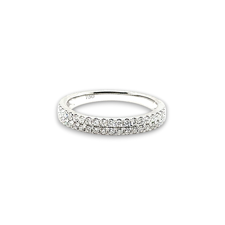 18ct White Gold Double Row Diamond Ring