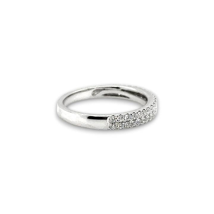 18ct White Gold Double Row Diamond Ring