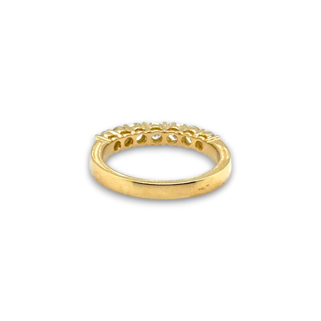 18ct Yellow Gold Claw Set Half Eternity Diamond Ring