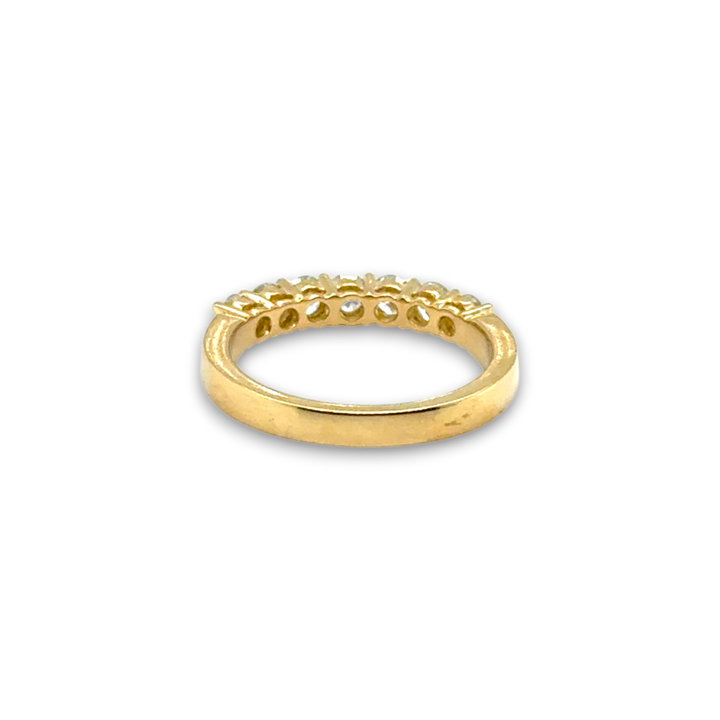 18ct Yellow Gold Claw Set Half Eternity Diamond Ring