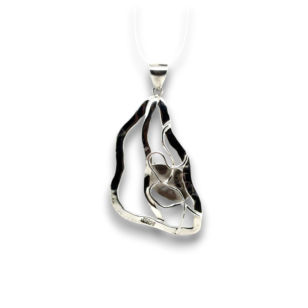 Sterling Silver Abstract Turquoise Pendant