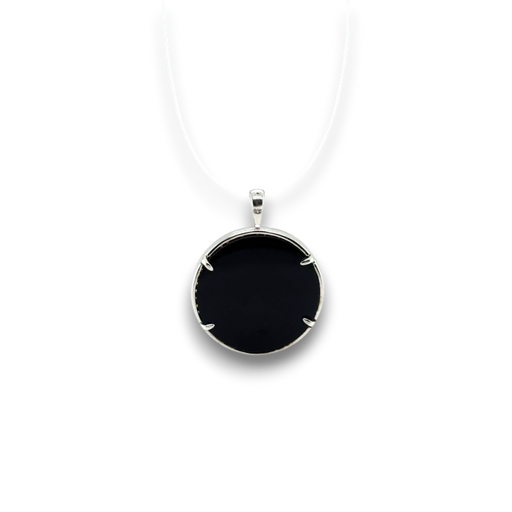 Sterling Silver Black &amp; White Interwoven Lattice Pendant
