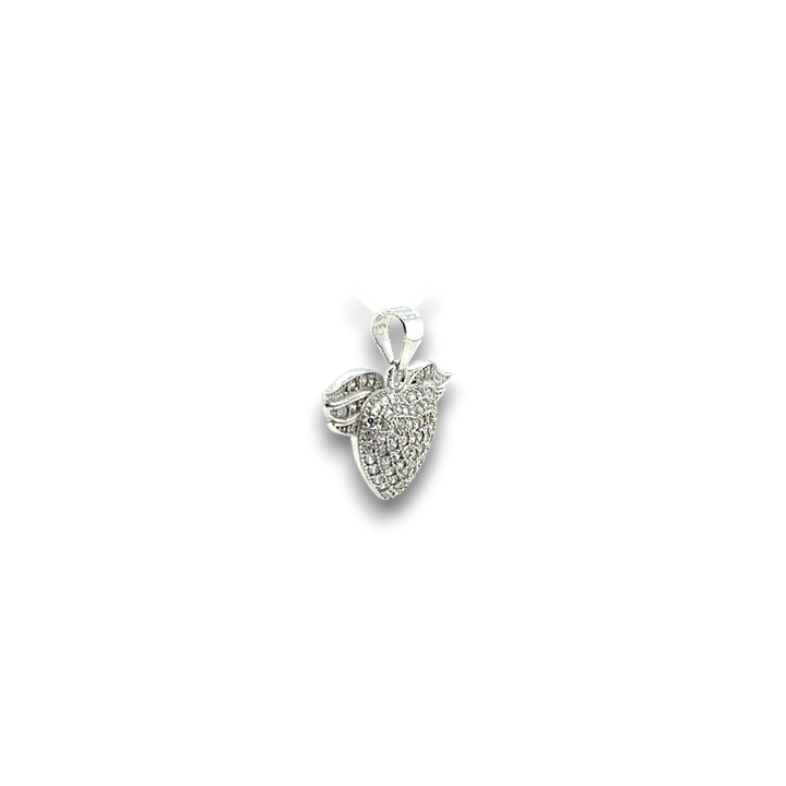 Sterling Silver CZ Winged Heart Pendant