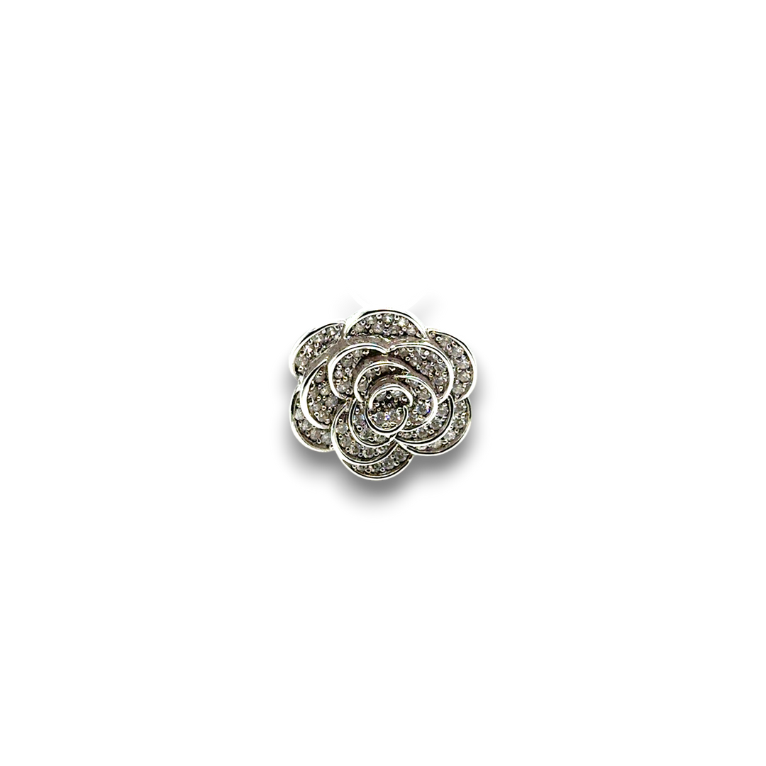 Sterling Silver CZ Flower Pendant