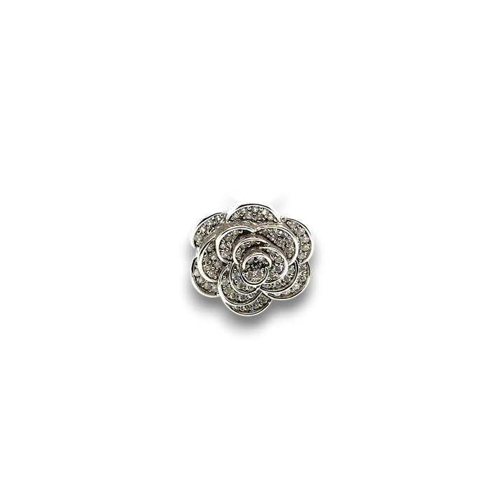 Sterling Silver CZ Flower Pendant