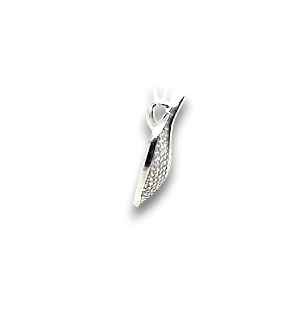 Sterling Silver CZ Leaf Pendant