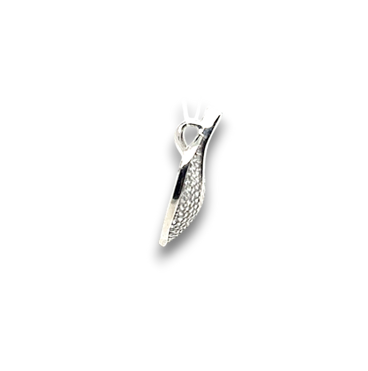 Sterling Silver CZ Leaf Pendant