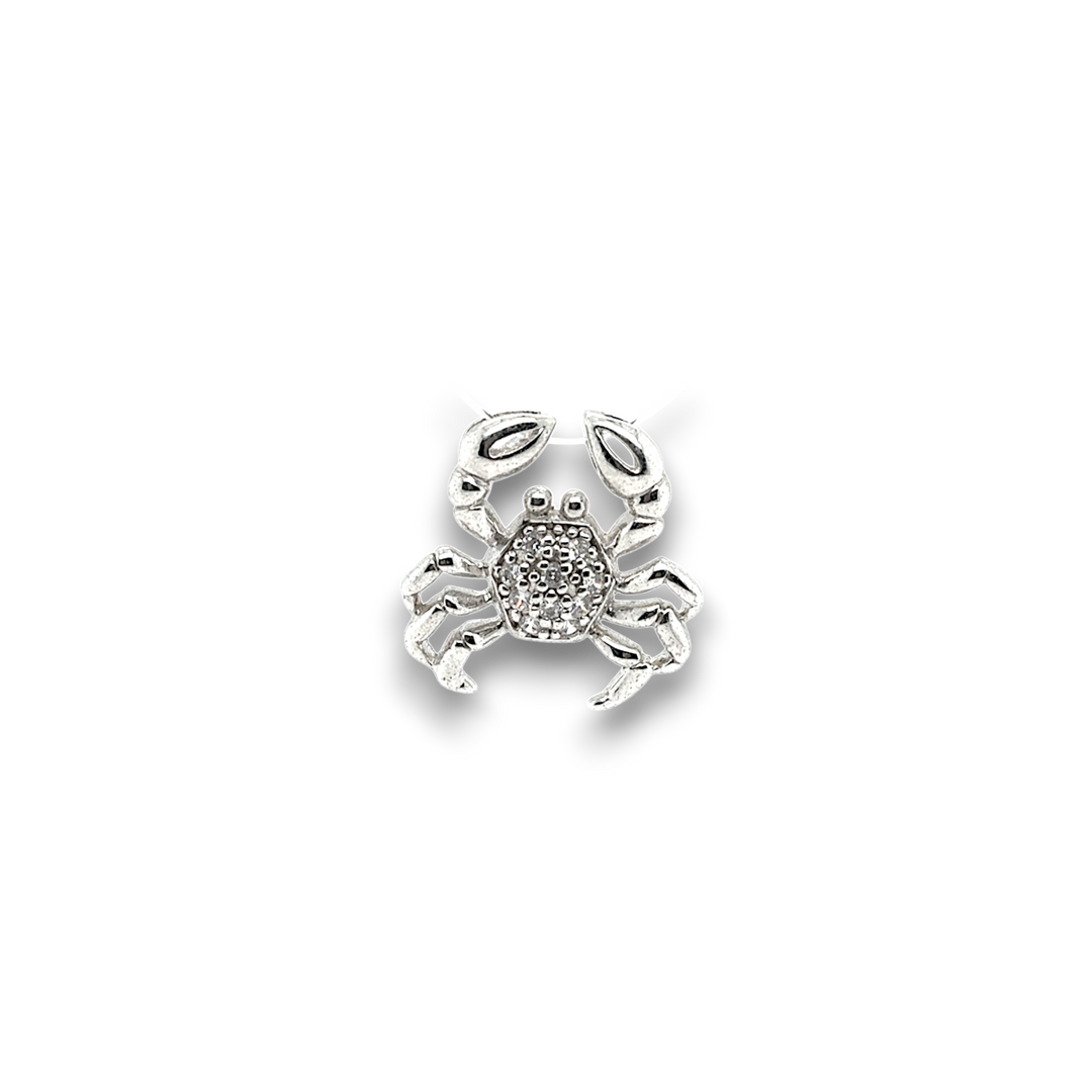 Sterling Silver CZ Crab Pendant