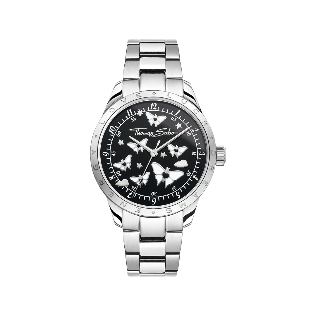 THOMAS SABO Luminescent Butterfly Watch Black Dial - B &amp; S Lyncris Jewellers