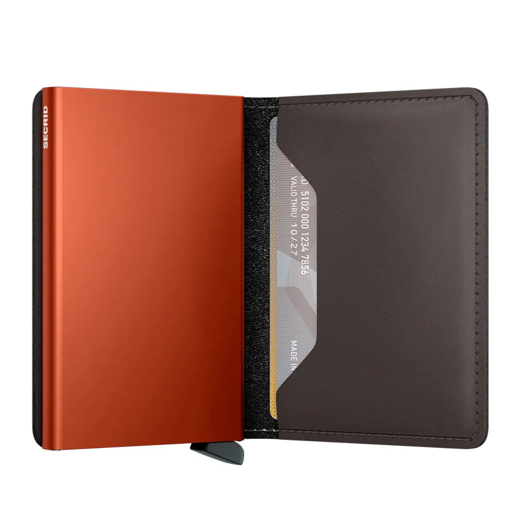 SECRID Slimwallet Matte Truffle & Orange SC4833 - B & S Lyncris Jewellers