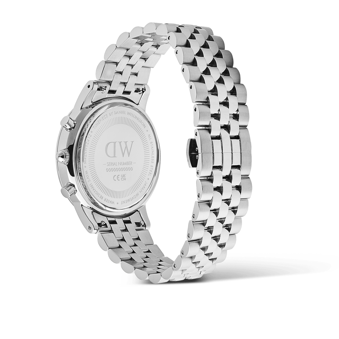 Daniel Wellington Iconic Chronograph Arch 5-Link Off- White Panda Silver