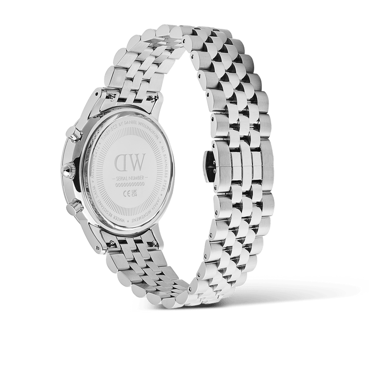 Daniel Wellington Iconic Chronograph Arch 5-Link Off- White Panda Silver