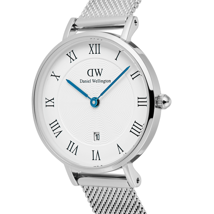 Daniel Wellington Petite Roman Numerals Date Silver
