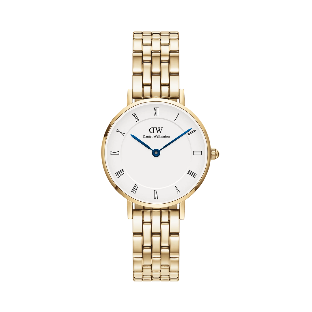 Daniel Wellington Petite Roman Numerals 28 5-Link G White Watch