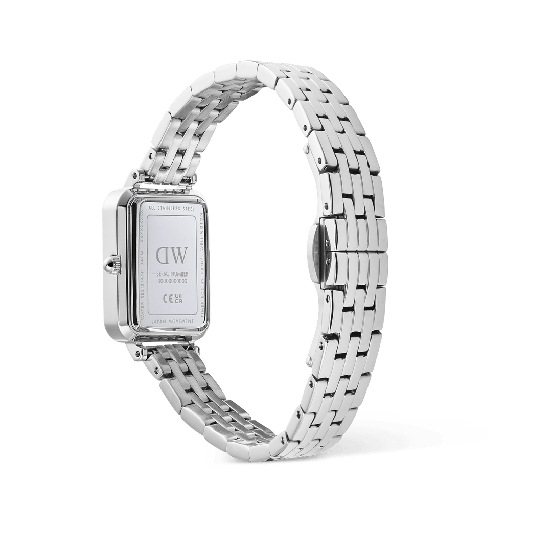 Daniel Wellington Quadro Roman Numerals Date 5-link Silver