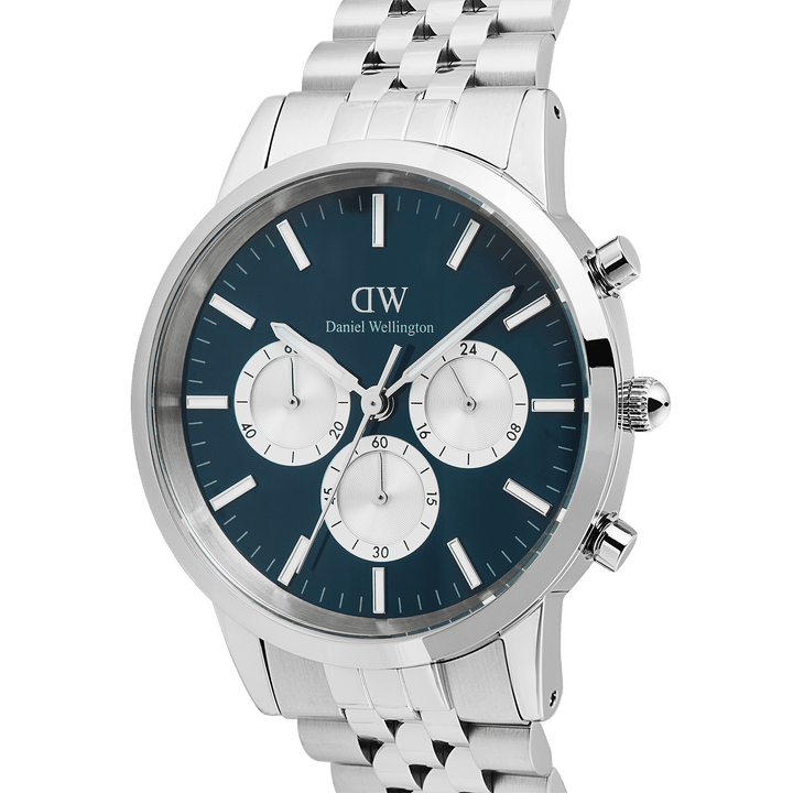 Daniel Wellington Iconic Chronograph Arch 5-Link Arctic Panda Silver