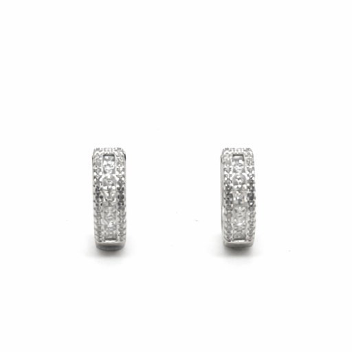 Sterling Silver CZ Huggie Hoop Earrings