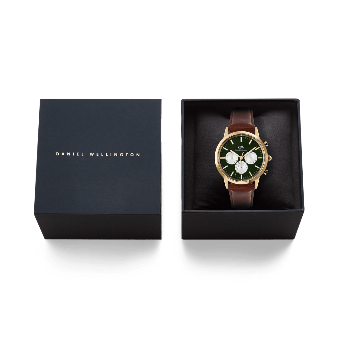Daniel Wellington Iconic Chronograph  St Mawes Emerald Panda Gold