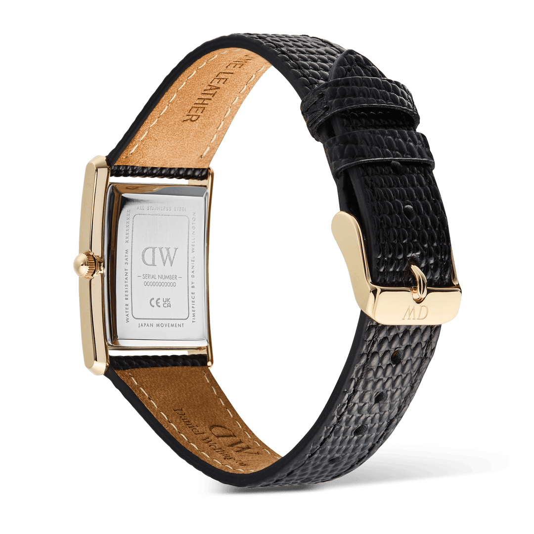 Daniel Wellington Bound Black Lizard Guilloché Gold - B &amp; S Lyncris Jewellers