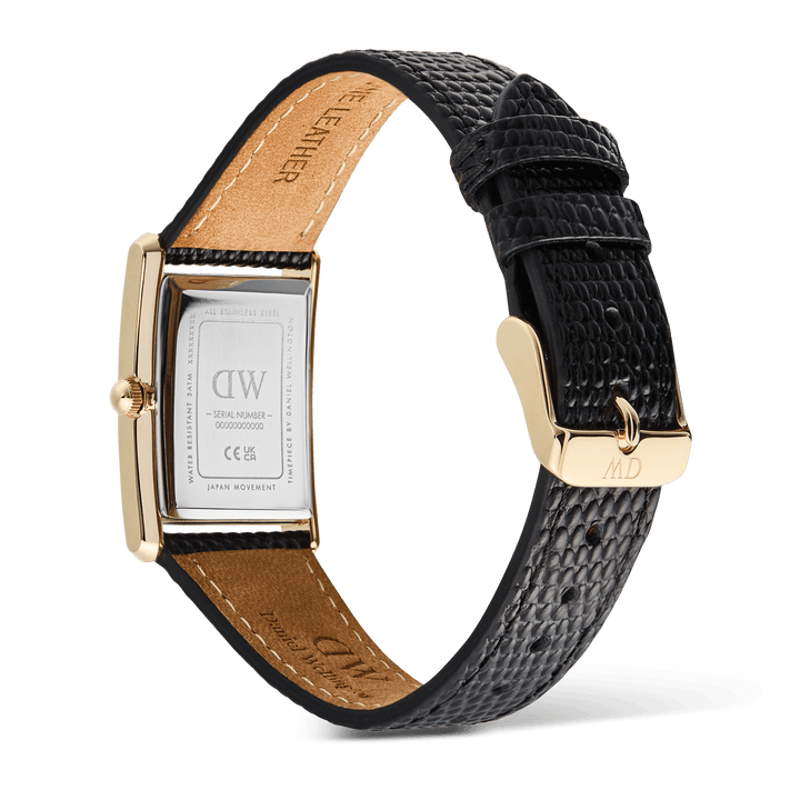 Daniel Wellington Bound Black Lizard Guilloché Gold - B &amp; S Lyncris Jewellers
