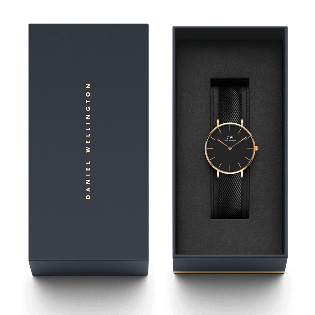 Daniel Wellington Petite 28 Ashfield Rose Gold & Black Watch