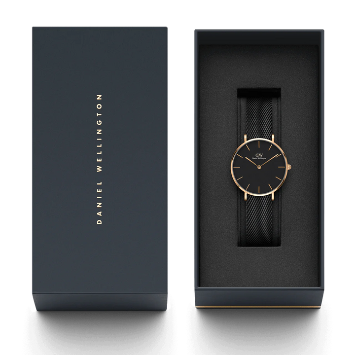 Daniel Wellington Petite 28 Ashfield Rose Gold & Black Watch