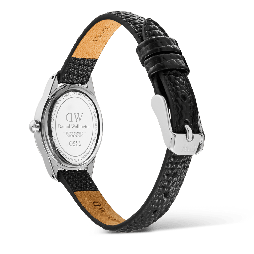 Daniel Wellington Ophelia Mini Black Lizard White Guilloché Silver