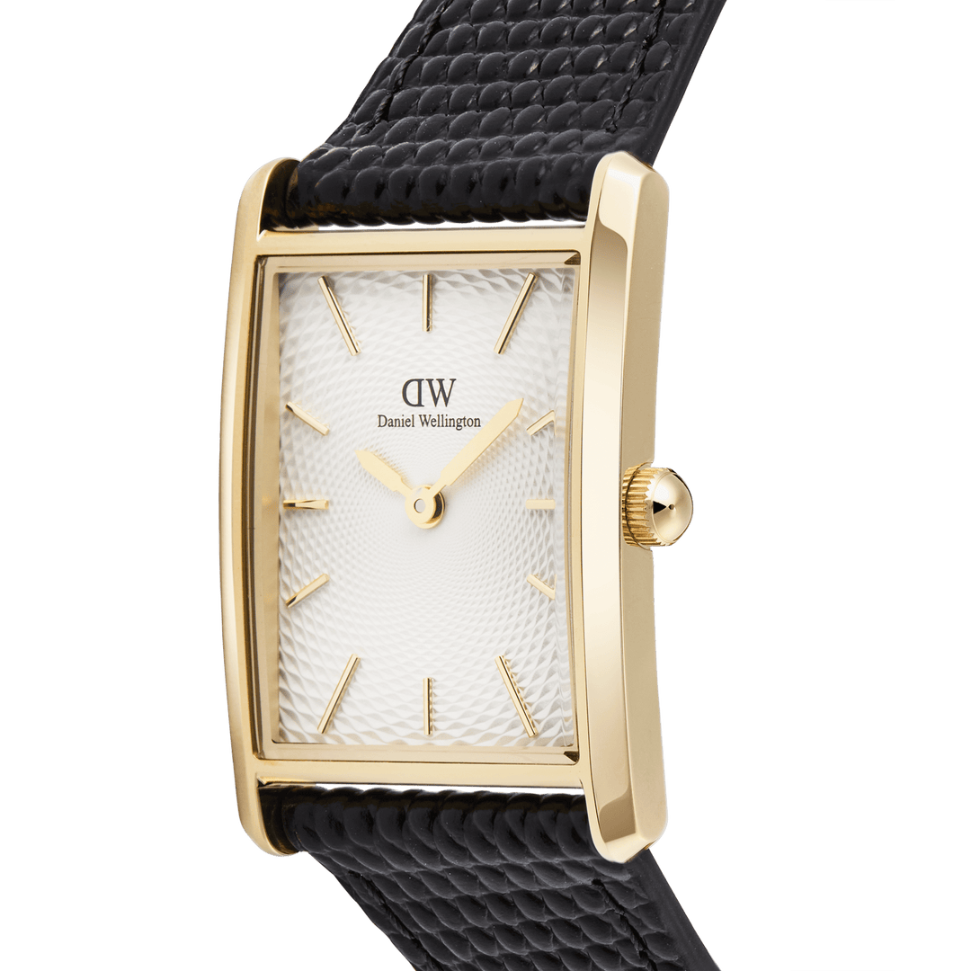 Daniel Wellington Bound Black Lizard Guilloché Gold - B &amp; S Lyncris Jewellers