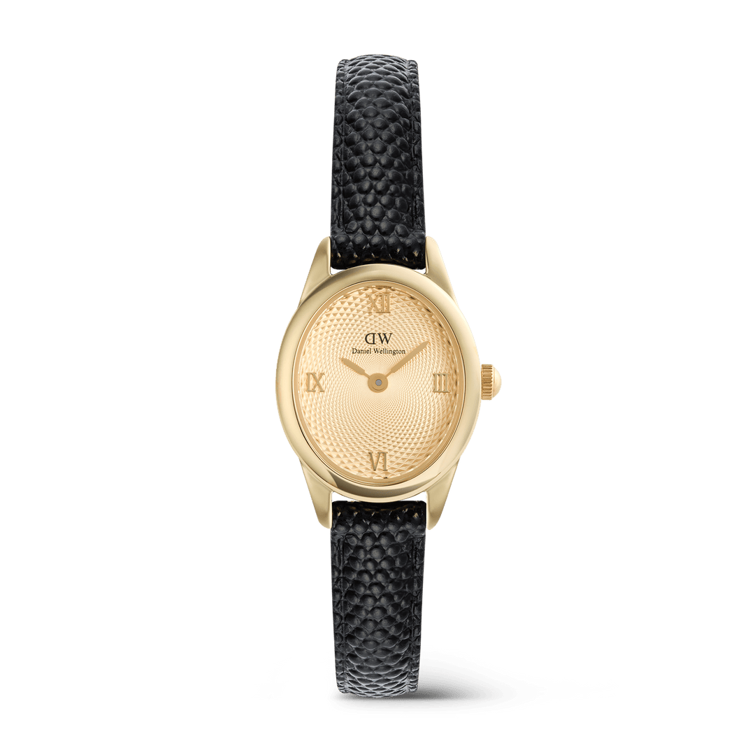 Daniel Wellington Ophelia Mini Black Lizard Unitone GuillochÃ© Gold