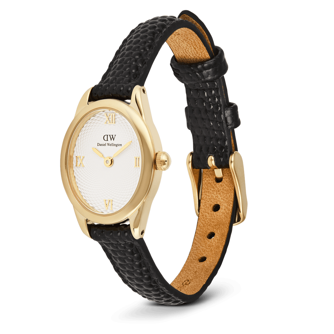 Daniel Wellington Ophelia Mini Black Lizard White Guilloché Gold