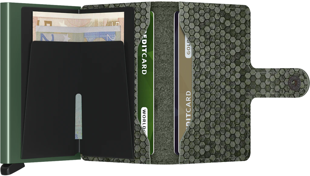 SECRID Miniwallet Hexagon Green RFID Wallet SC4499