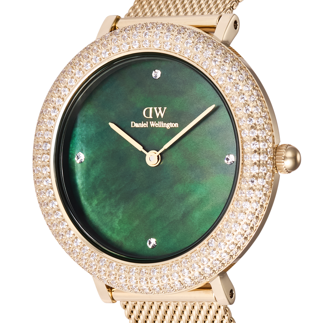 Daniel Wellington Crystalline Bezel Evergold Green Watch