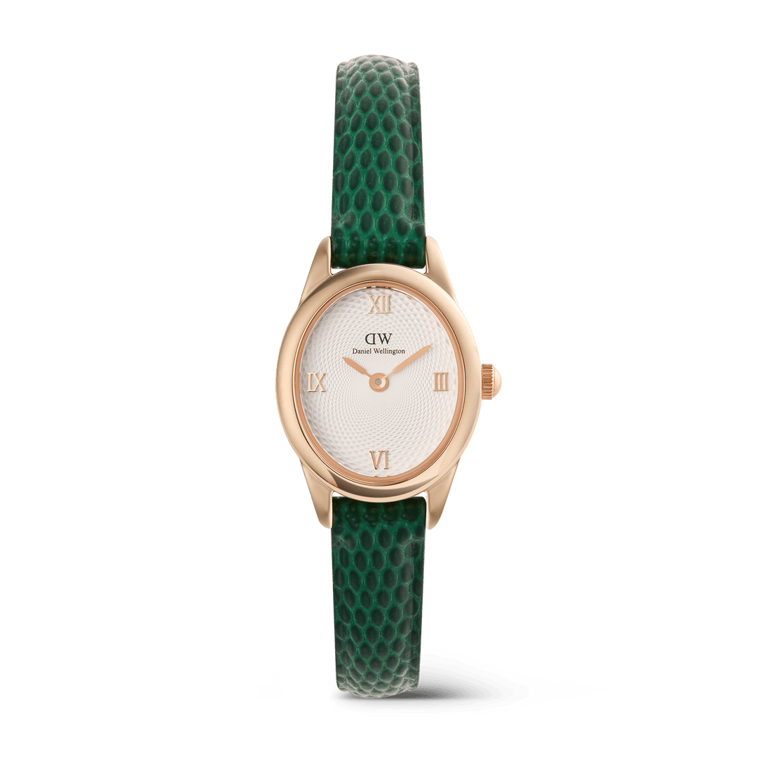 Daniel Wellington Ophelia Mini Green Lizard White GuillochÃ© Rose Gold