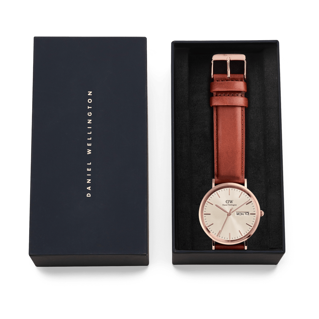 Daniel Wellington Classic Day Display St Mawes Rose Gold Champagne Watch