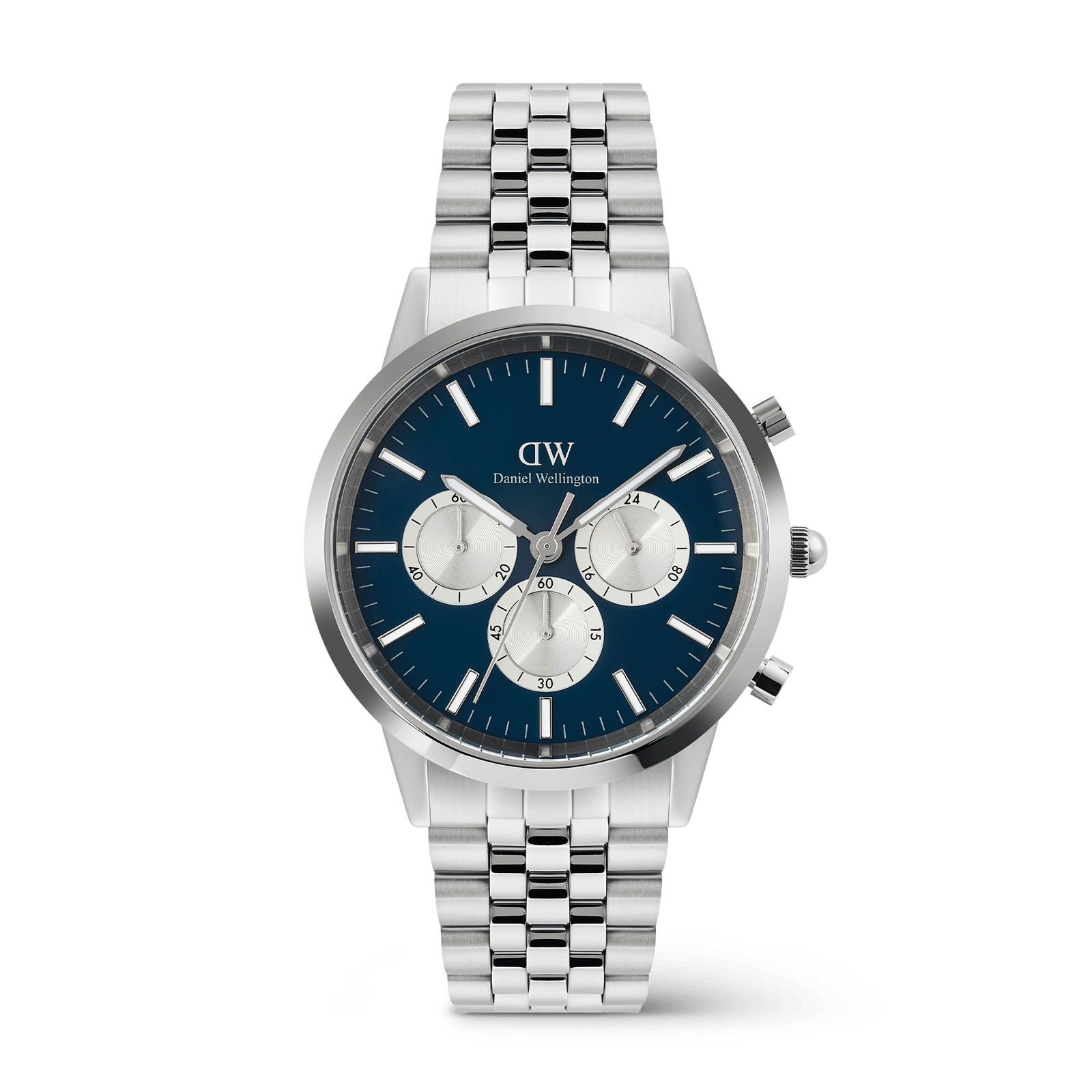 Daniel Wellington Iconic Chronograph Arch 5-Link Arctic Panda Silver - B & S Lyncris Jewellers