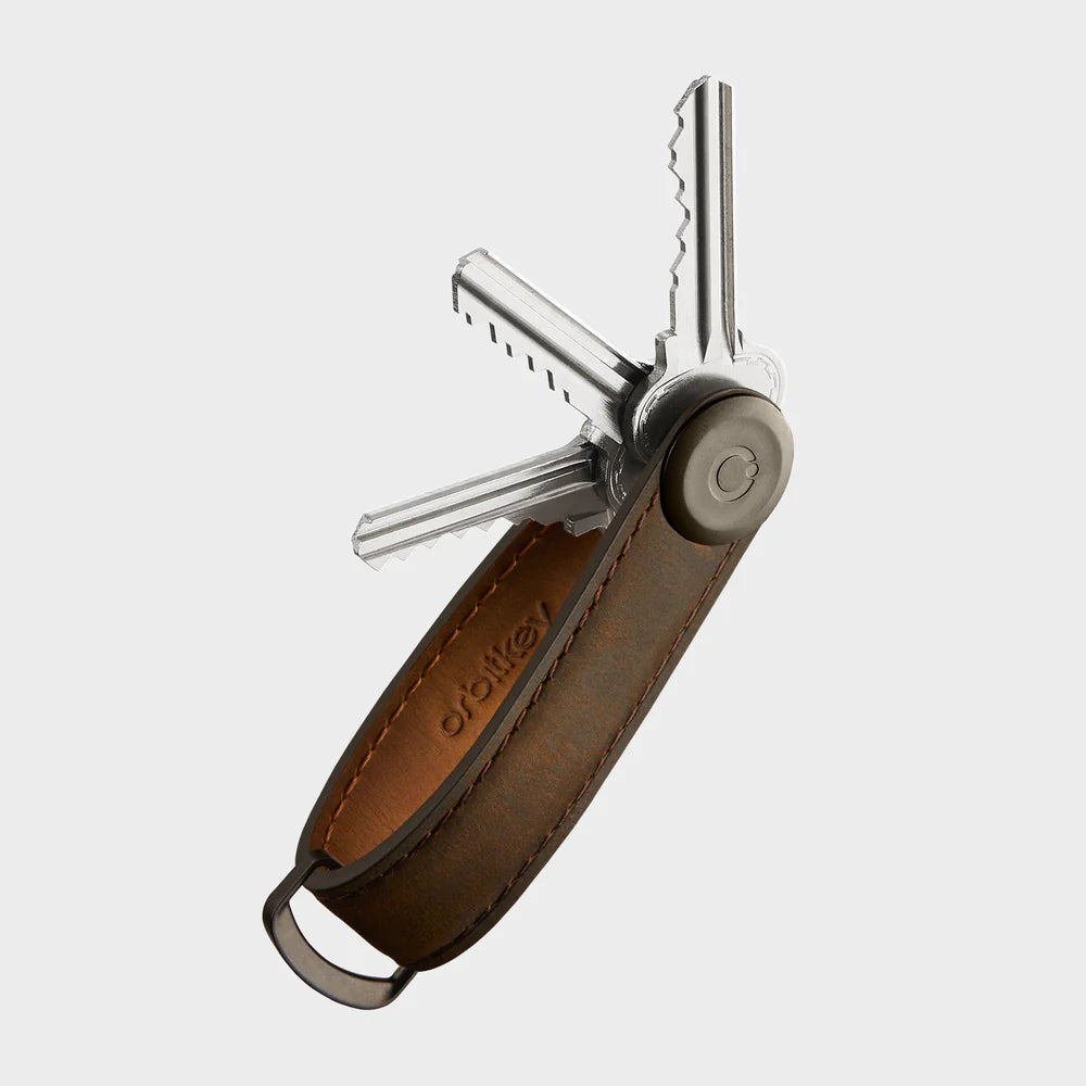 ORBITKEY Key Organiser Crazy Horse Oak Brown - B &amp; S Lyncris Jewellers