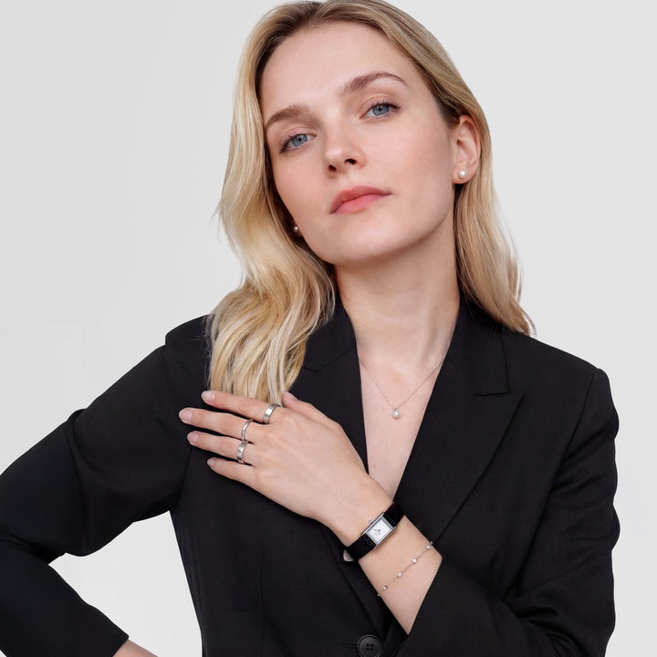 Daniel Wellington Bound Mini Black Lizard Silver