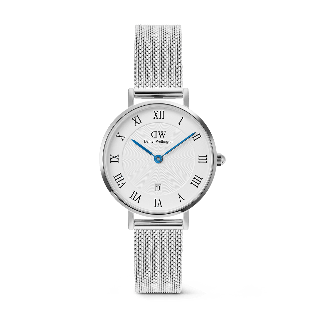 Daniel Wellington Petite Roman Numerals Date Silver