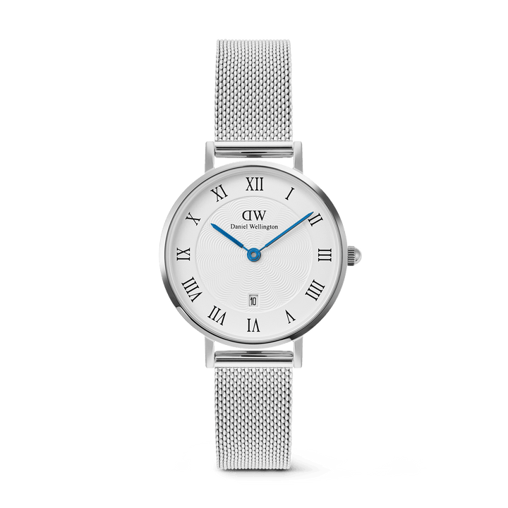 Daniel Wellington Petite Roman Numerals Date Silver