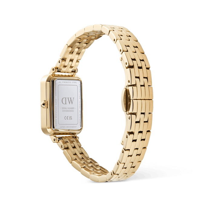 Daniel Wellington Quadro  Roman Numerals Date 5-link Gold