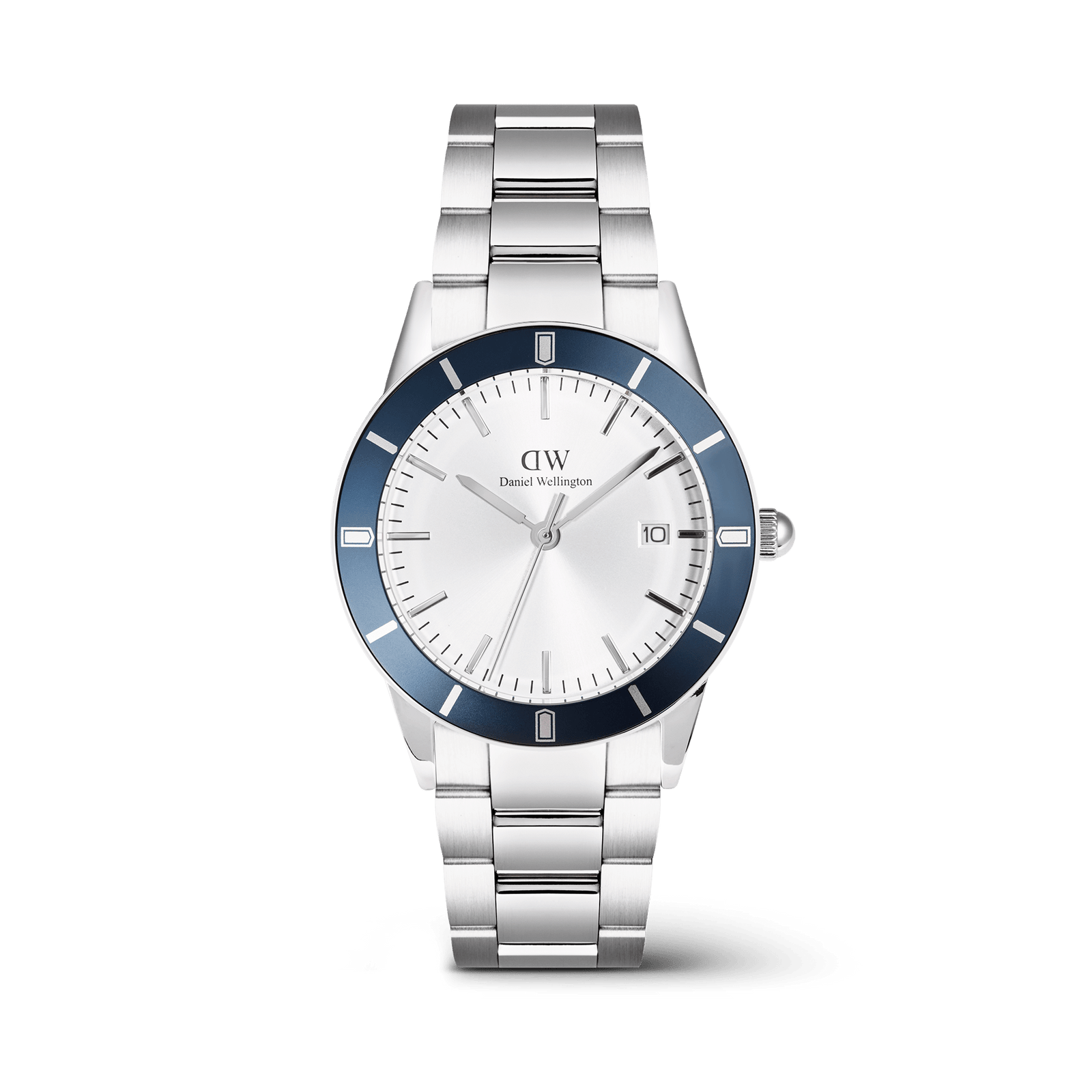 Daniel Wellington Iconic Paradigma Link Blue Bezel Watch - B & S Lyncris Jewellers